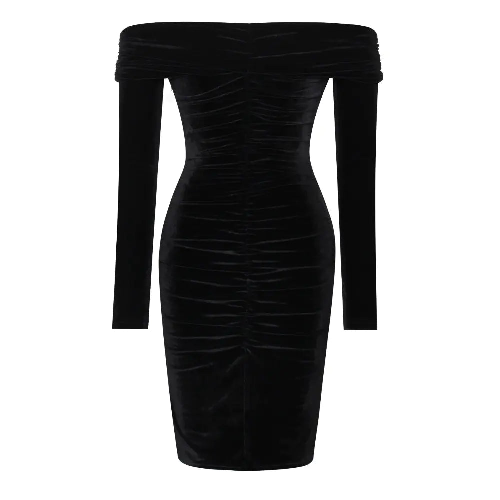 High-End One-Shoulder Pleated Slim Dress for Women